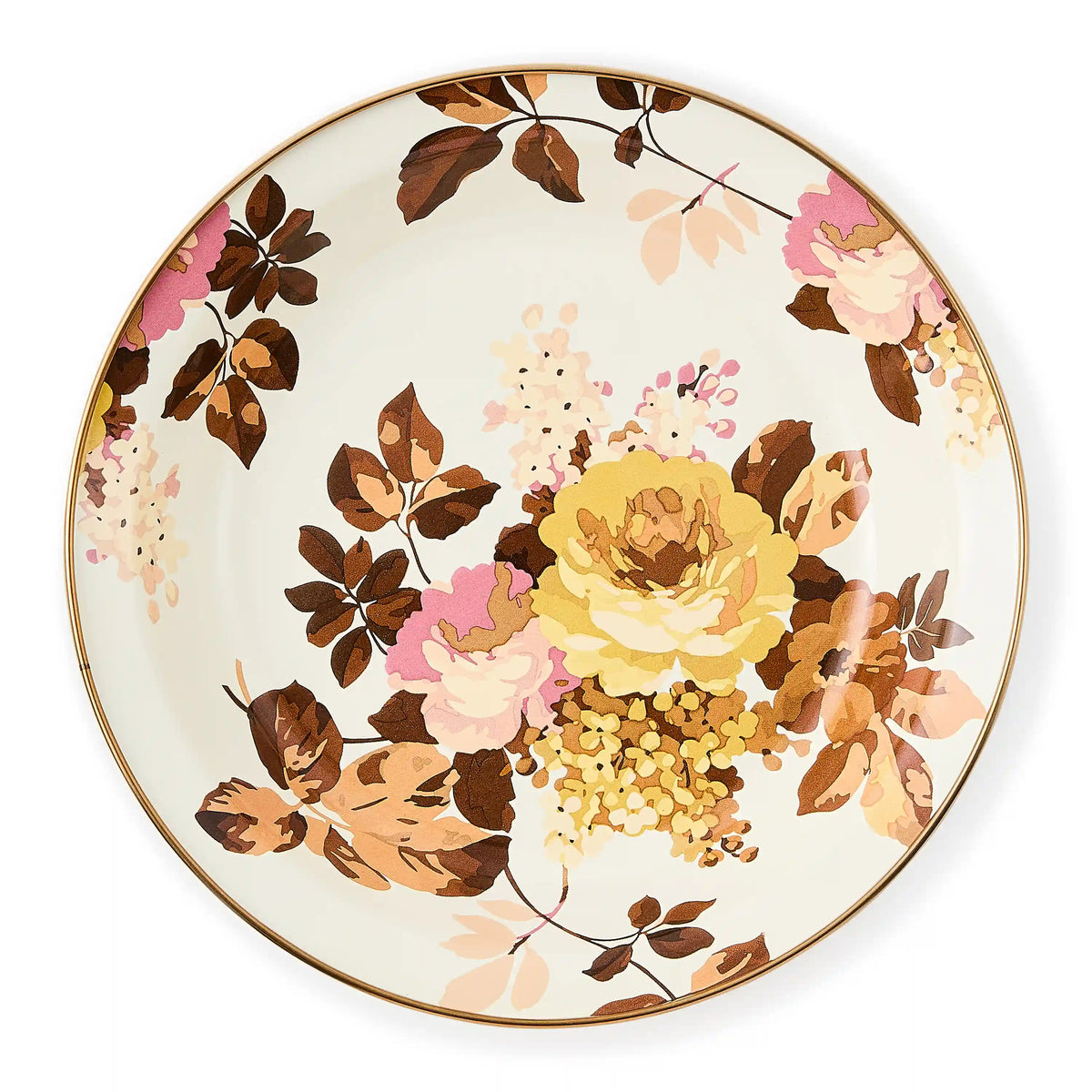 Wild Rose Brown Pie Plate