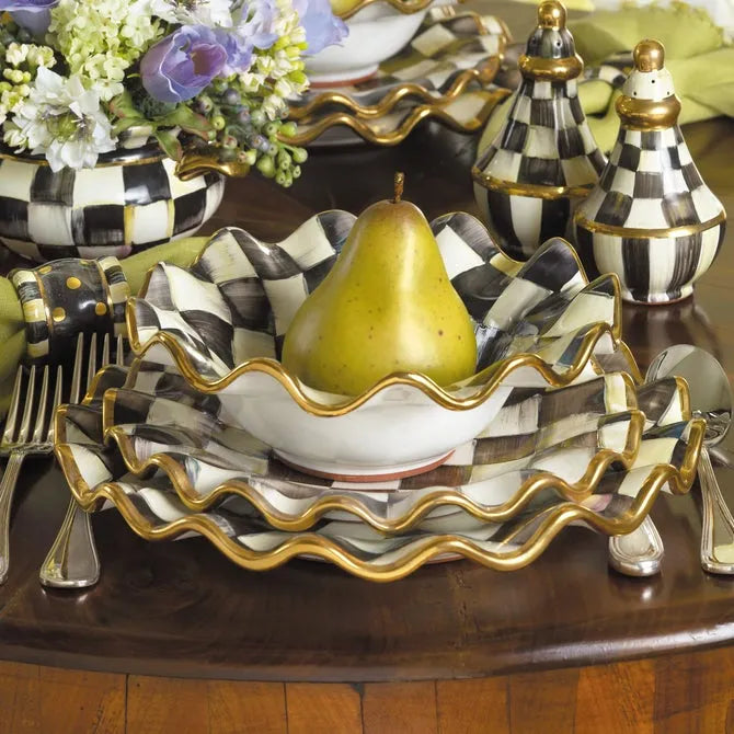 Courtly Check Ceramic Fluted Dinner Plate