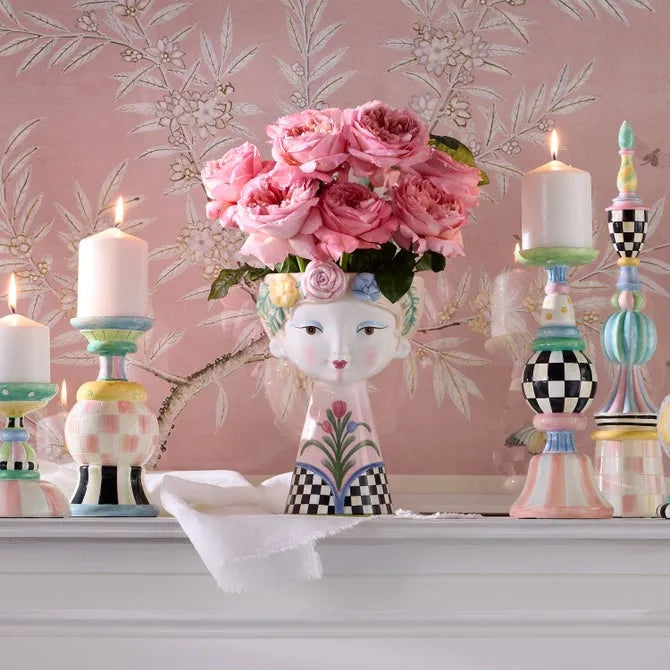 Rosy Meadow Tall Lady Vase