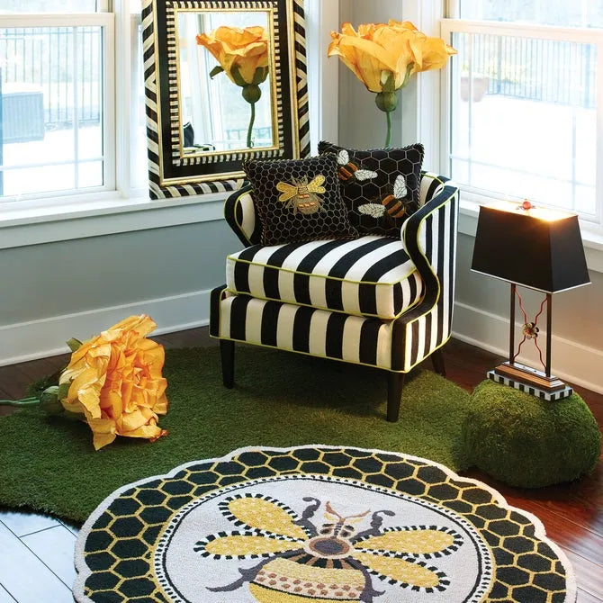 Queen Bee Black Throw Pillow