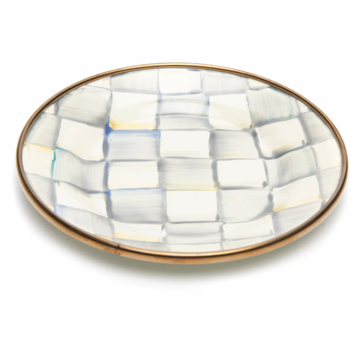 Mocha Check Appetizer Plates, Set of 4