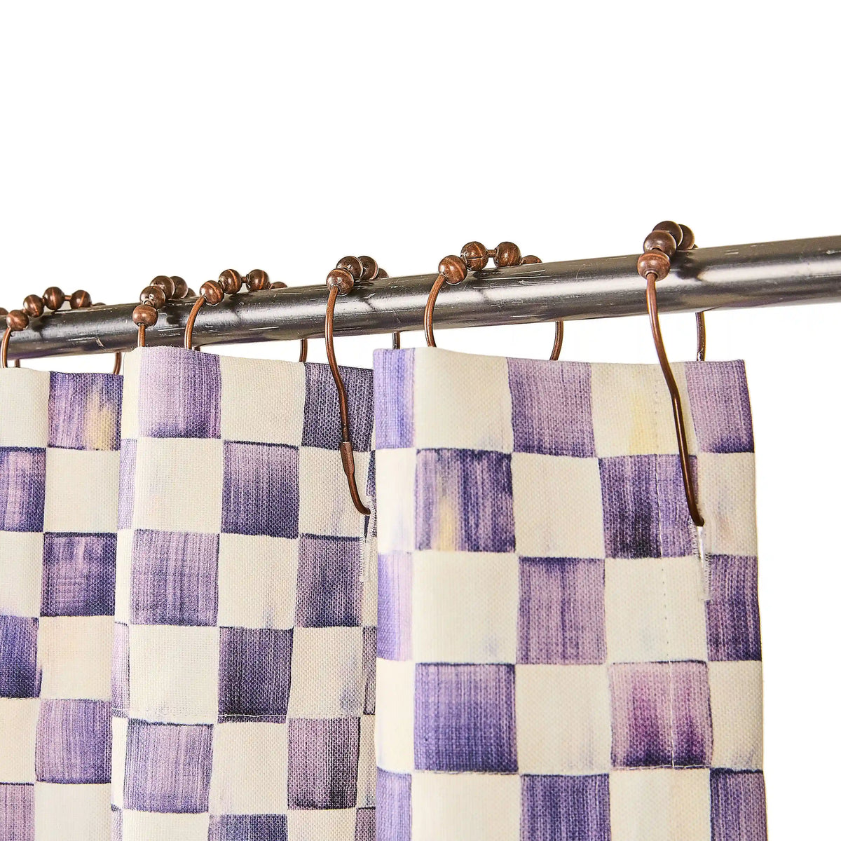 Rosy Check Shower Curtain