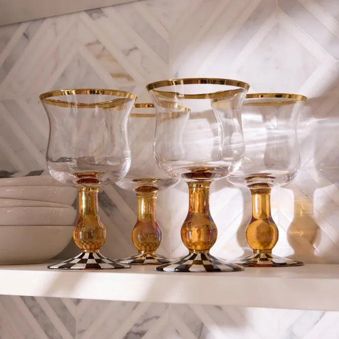 Courtly Check Wine Glass