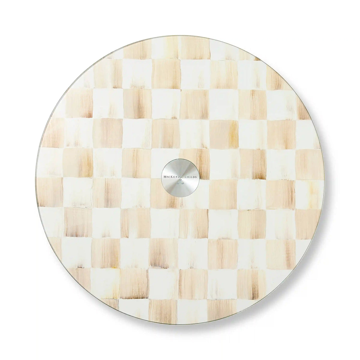 Rosy Check Glass Lazy Susan