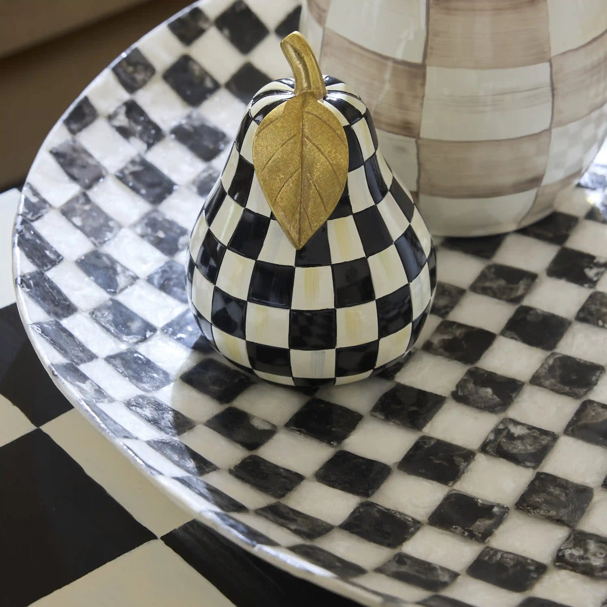 Courtly Check Capiz Decorative Bowl
