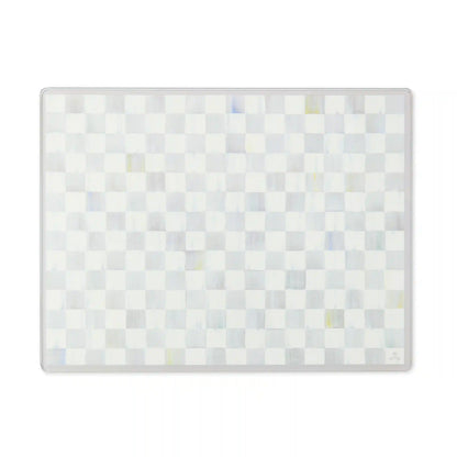 Emerald Check Glass Cutting Boards, Set of 2