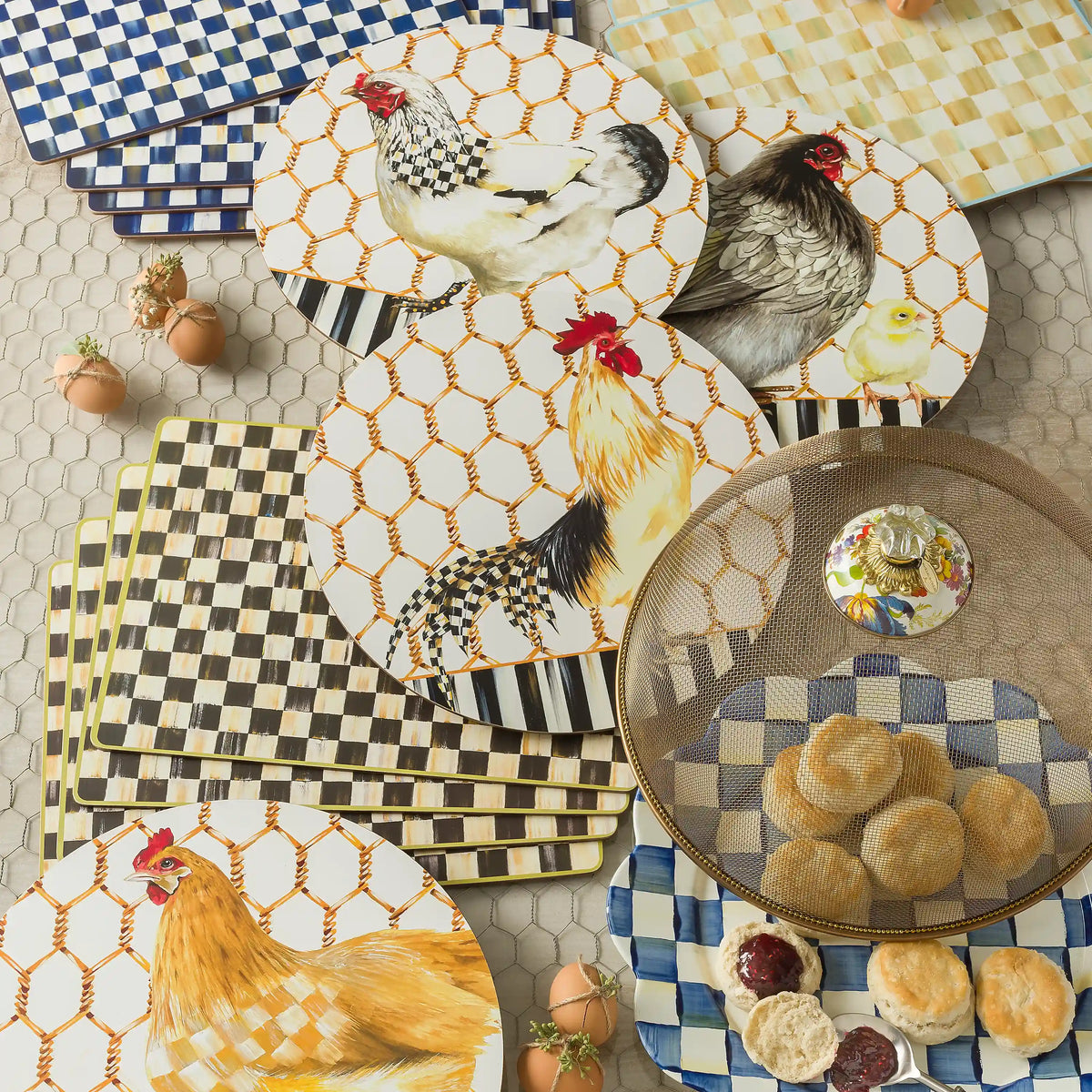 Mocha Check Cork Back Placemats, Set of 4