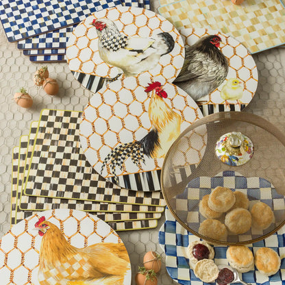 Mocha Check Cork Back Placemats, Set of 4