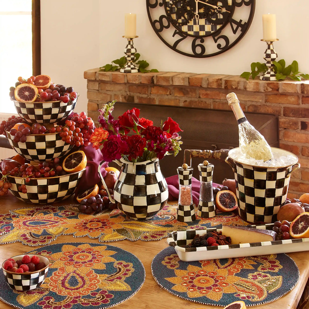 Mocha Check Pitcher