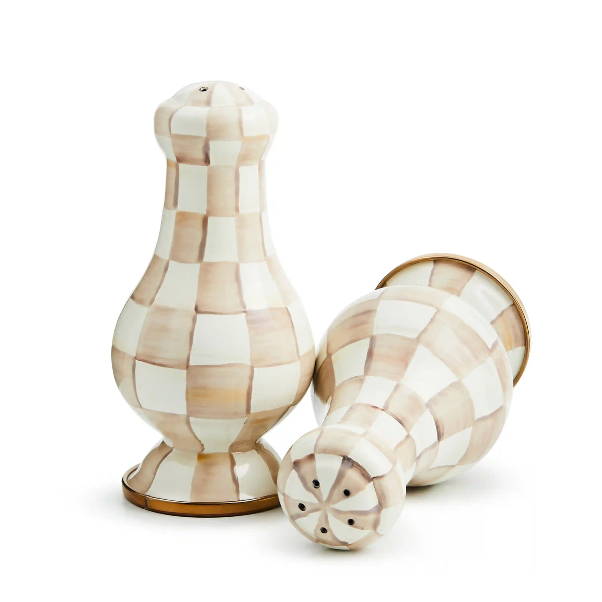 Sterling Check Salt & Pepper Shakers