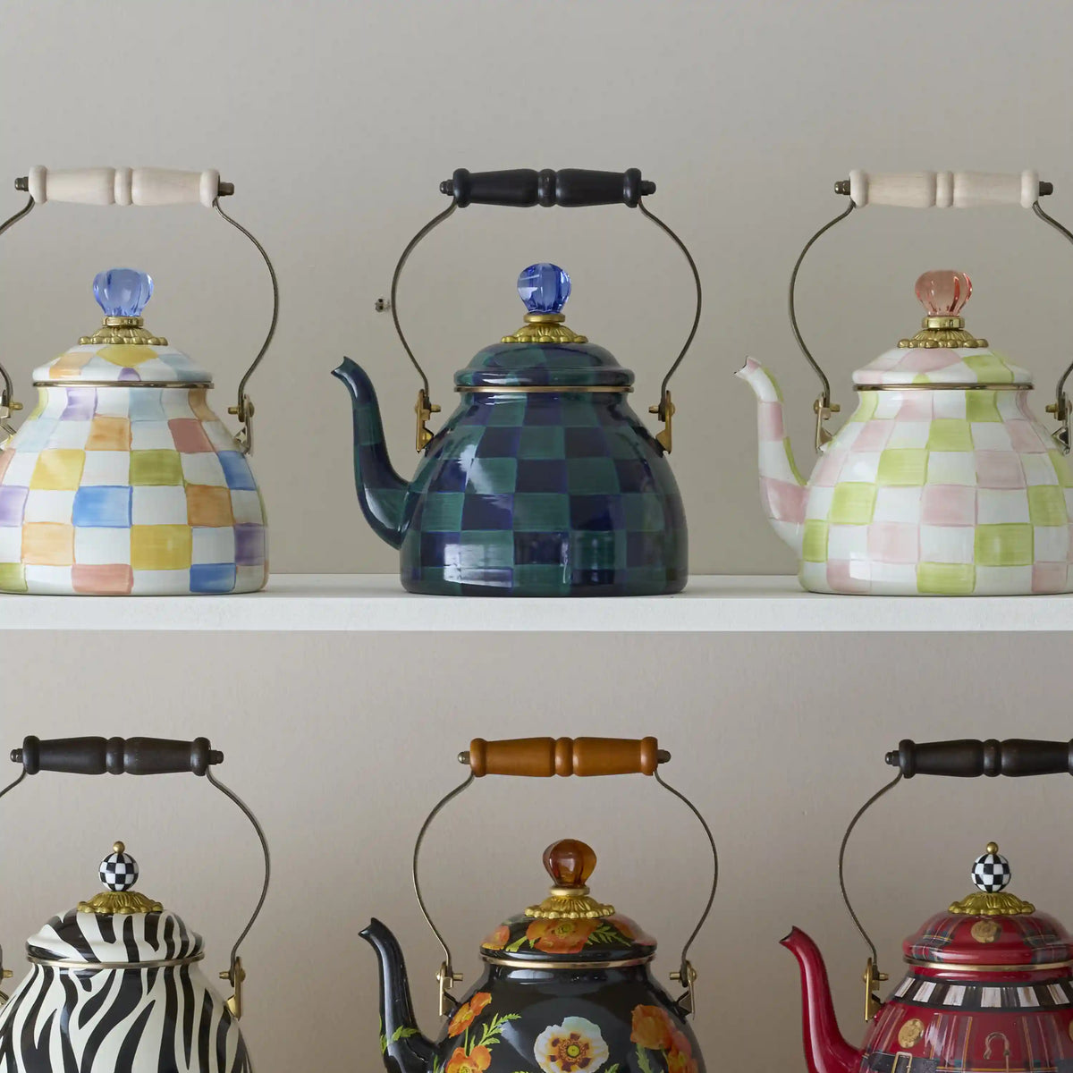 Juniper Check 2 Quart Tea Kettle