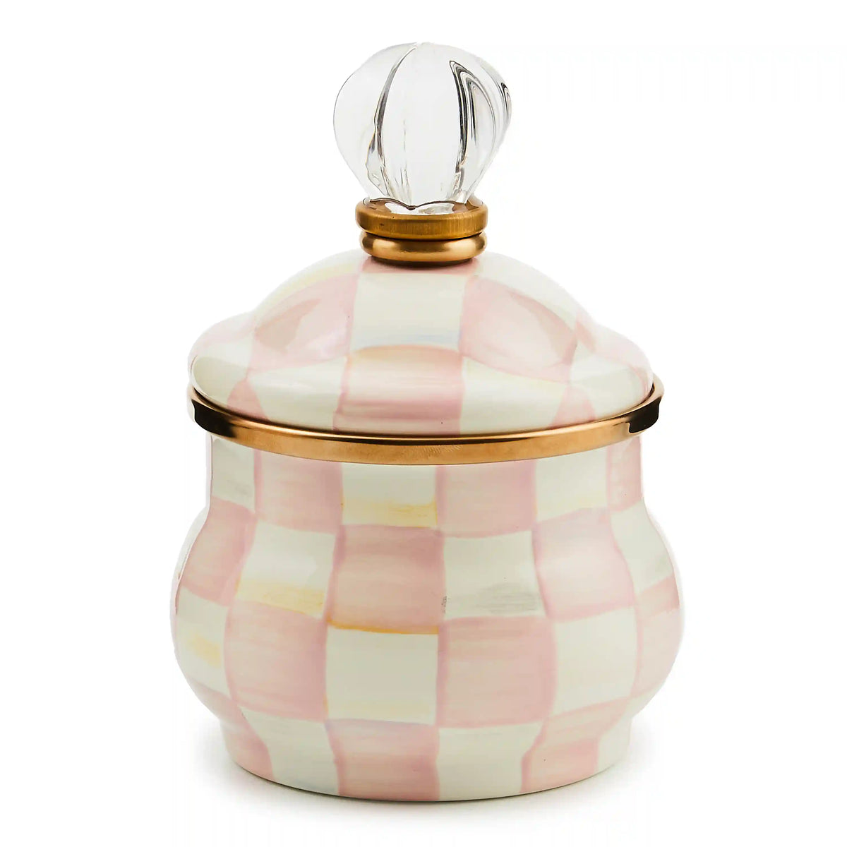 Sterling Check Lidded Sugar Bowl