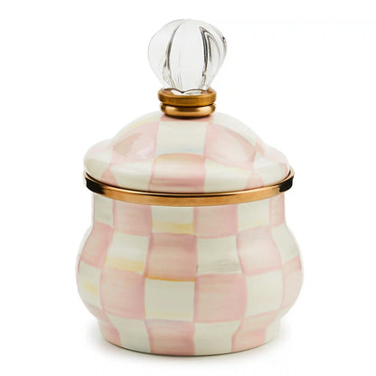 Sterling Check Lidded Sugar Bowl
