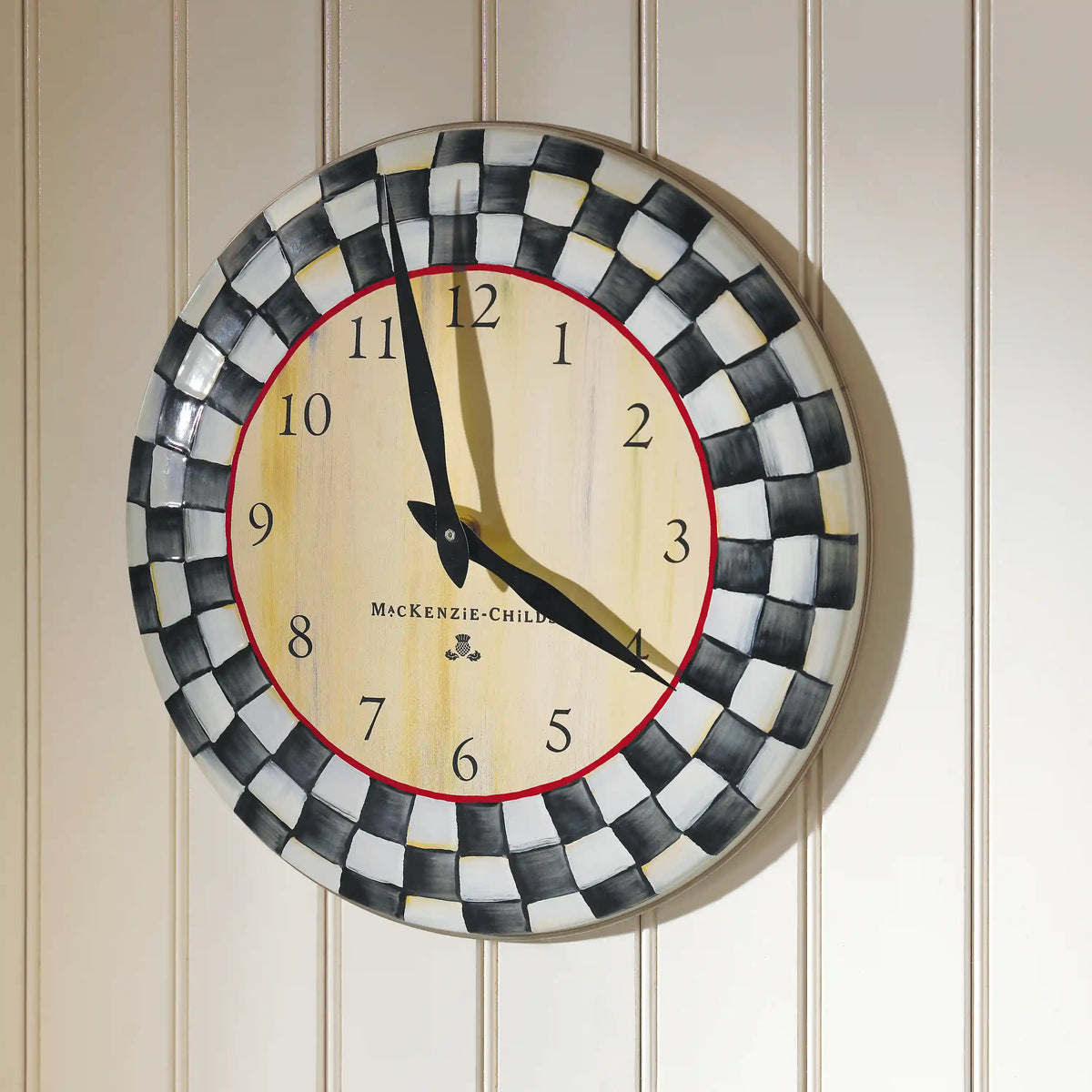 Violet Check Wall Clock