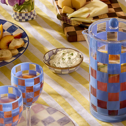Violet Check Relish Dish
