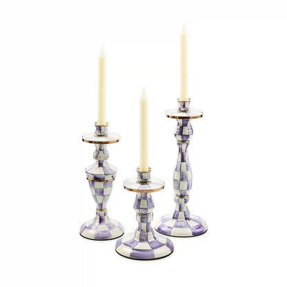 Violet Check Medium Candlestick