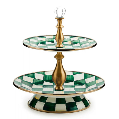 Violet Check Three Tier Sweet Stand