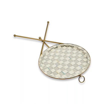 Sky Check Enamel Tilt Accent Table