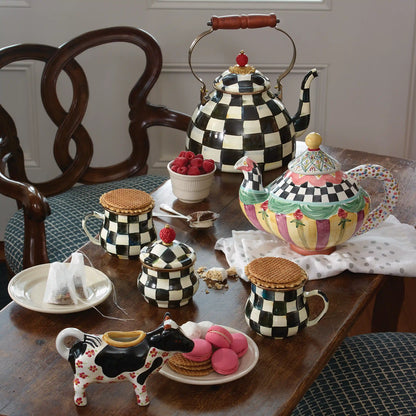 Sky Check Lidded Sugar Bowl