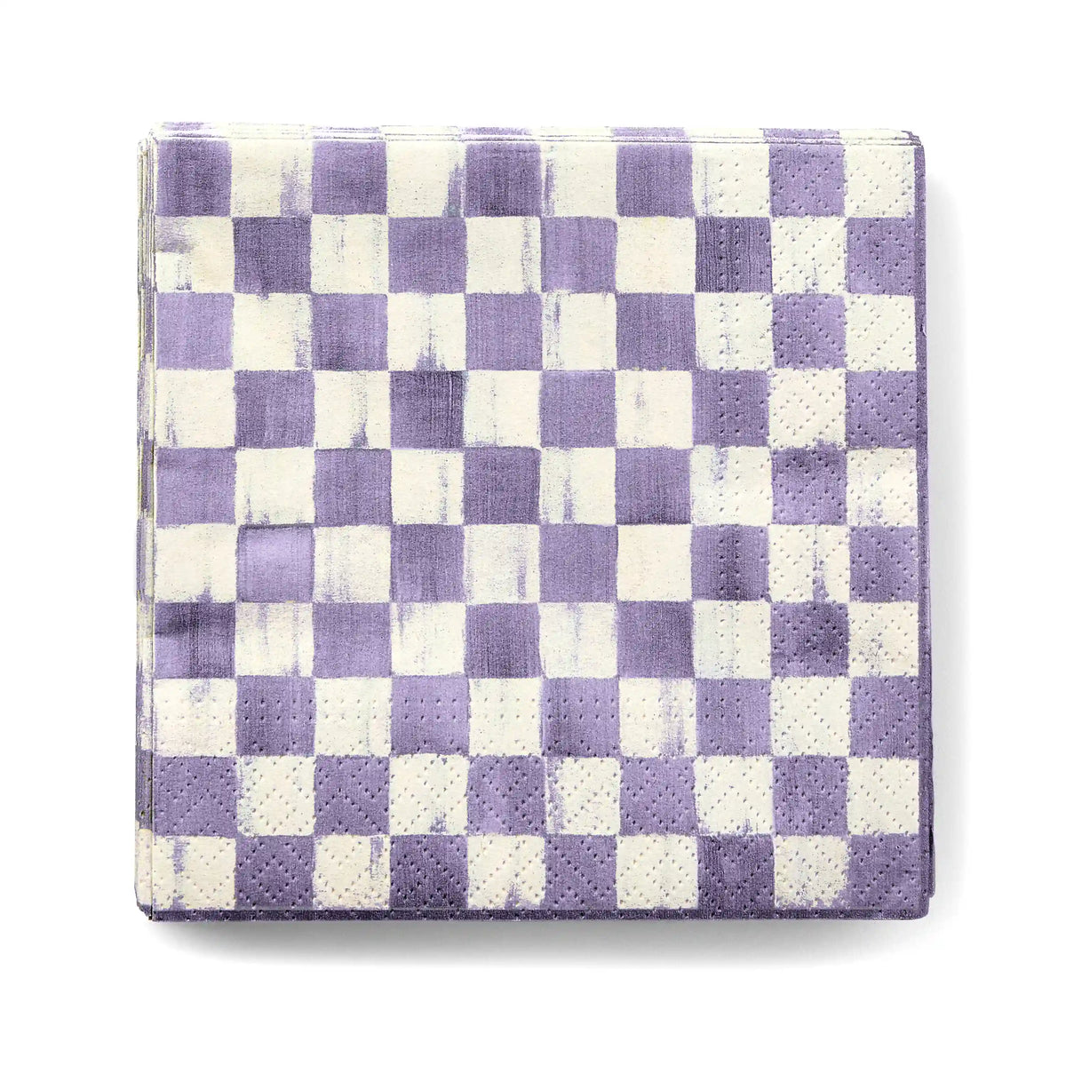 Sterling Check Cocktail Paper Napkins