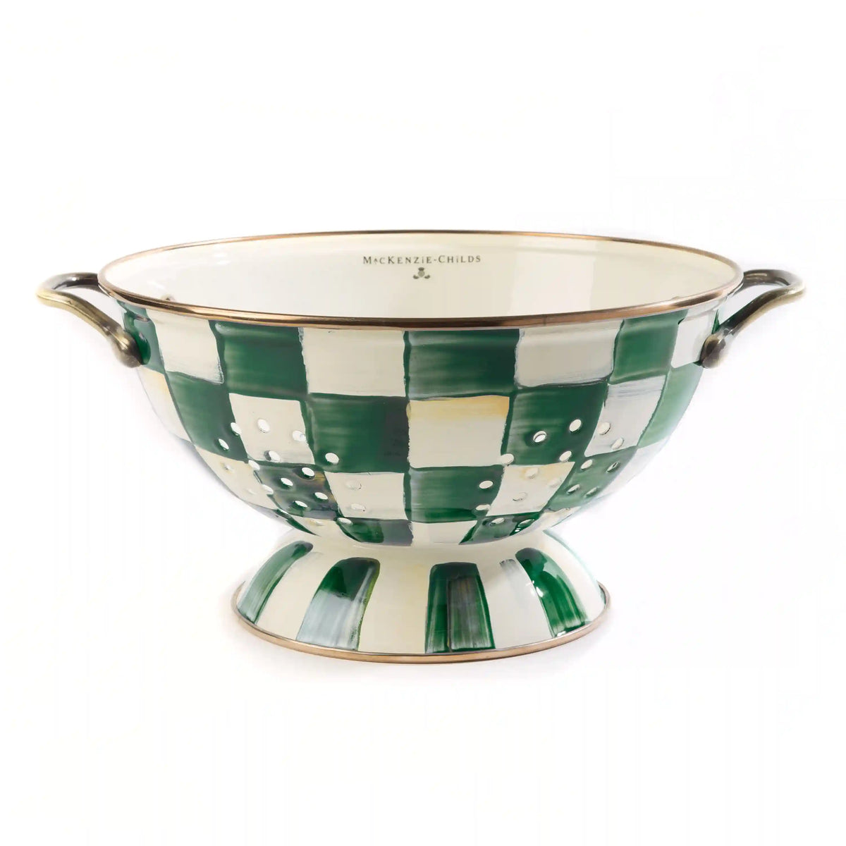 Violet Check Large Colander