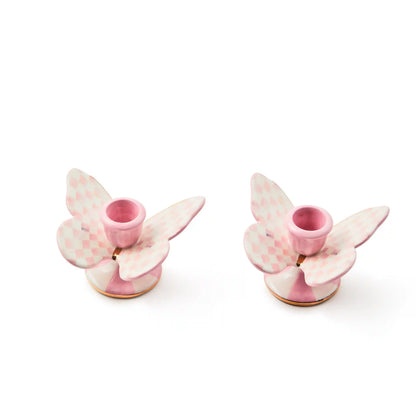 Butterfly Toile Candle Holders, Set of 2