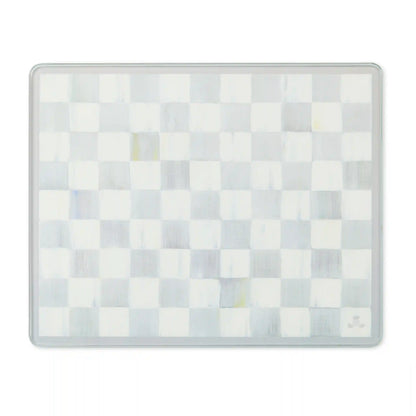 Violet Check Glass Cutting Boards, Set of 2