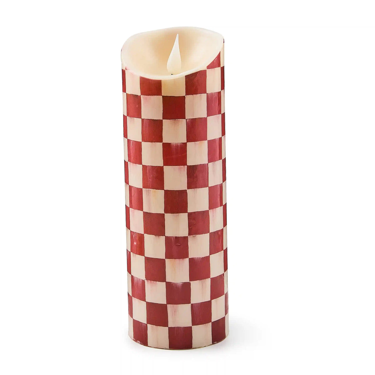 Cherry Check Flameless 5" Pillar Candle