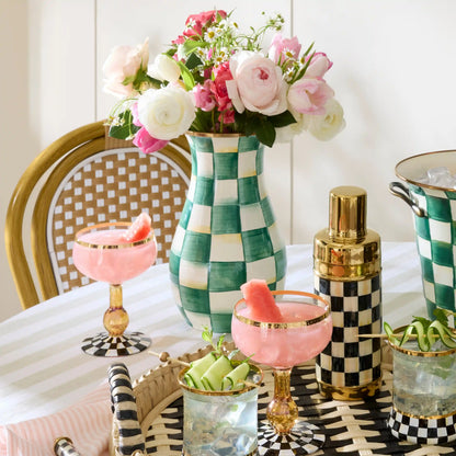 Mocha Check Tall Vase