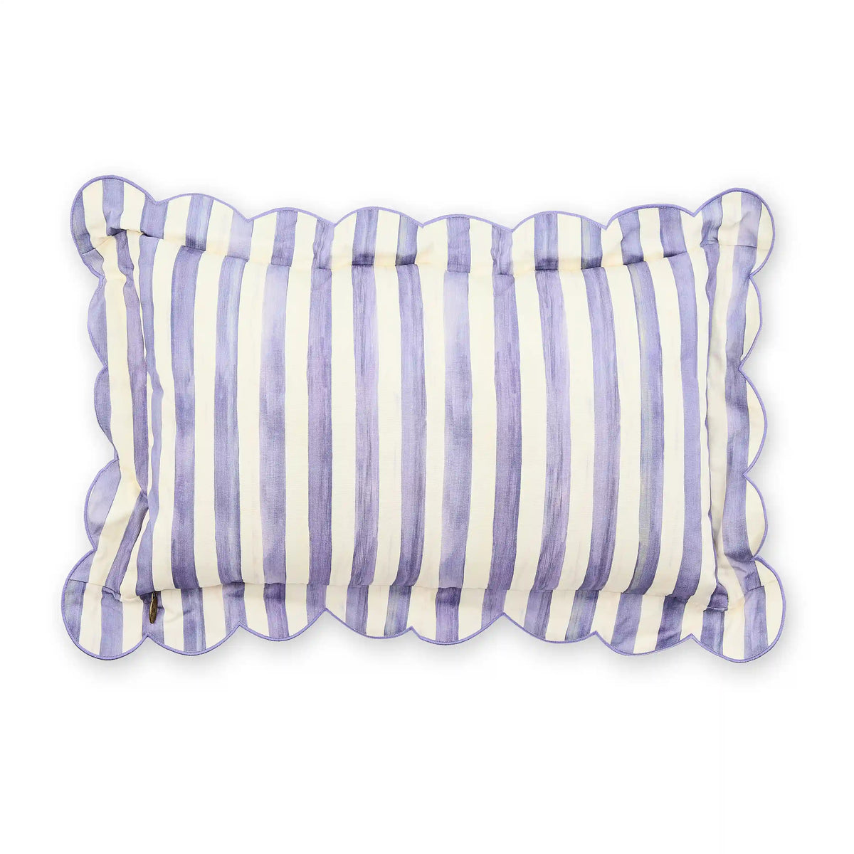 Violet Check Reversible Scalloped Lumbar Throw Pillow