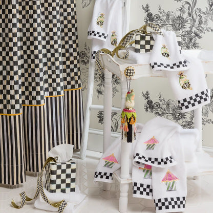 Rosy Check Shower Curtain