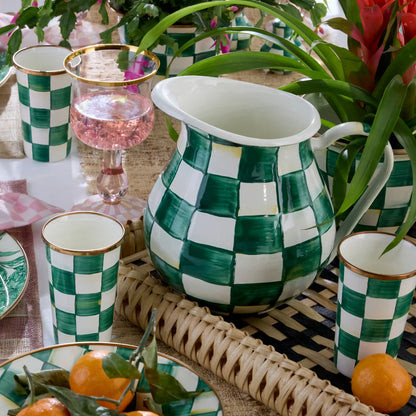 Violet Check Pitcher