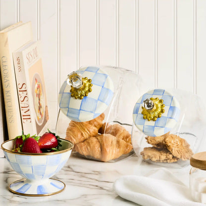 Cookie Jar with Royal Check Lid
