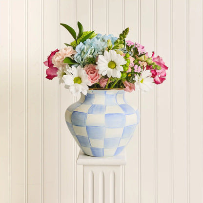 Violet Check Large Vase