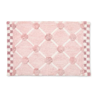 Pink Lattice & Dot Bath Rug