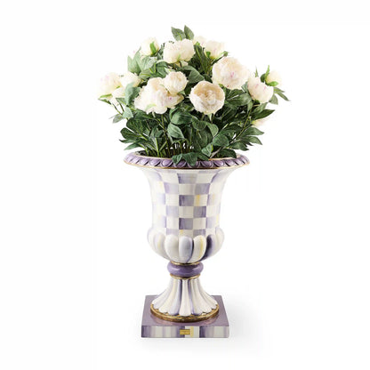 Sterling Check Pedestal Urn