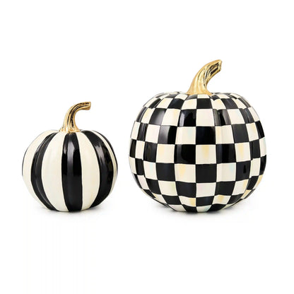 Classic Bubblegum Stripe Small & Check Medium Pumpkin Set