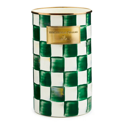 Violet Check Utensil Holder