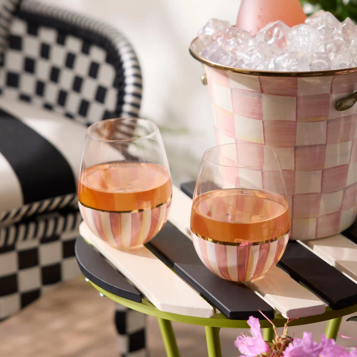 Sterling Stripe Stemless Wine Glass