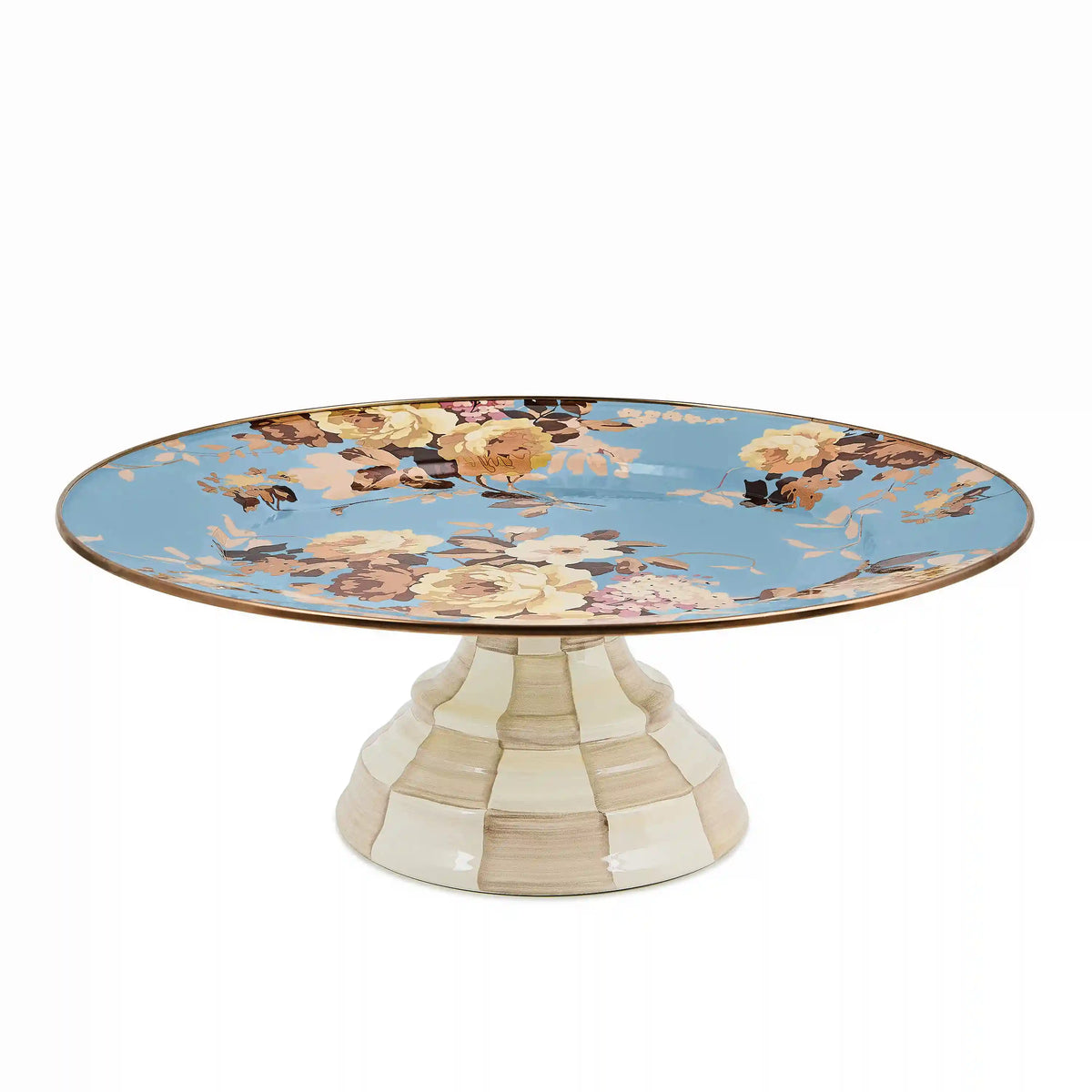 White Flower Market Large Pedestal Platter