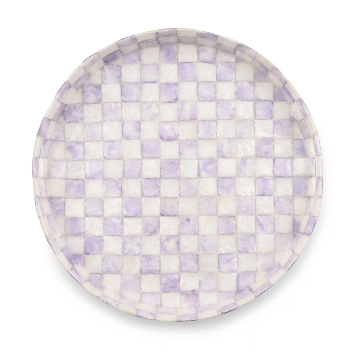 Rosy Check Capiz Round Tray