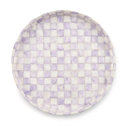Rosy Check Capiz Round Tray