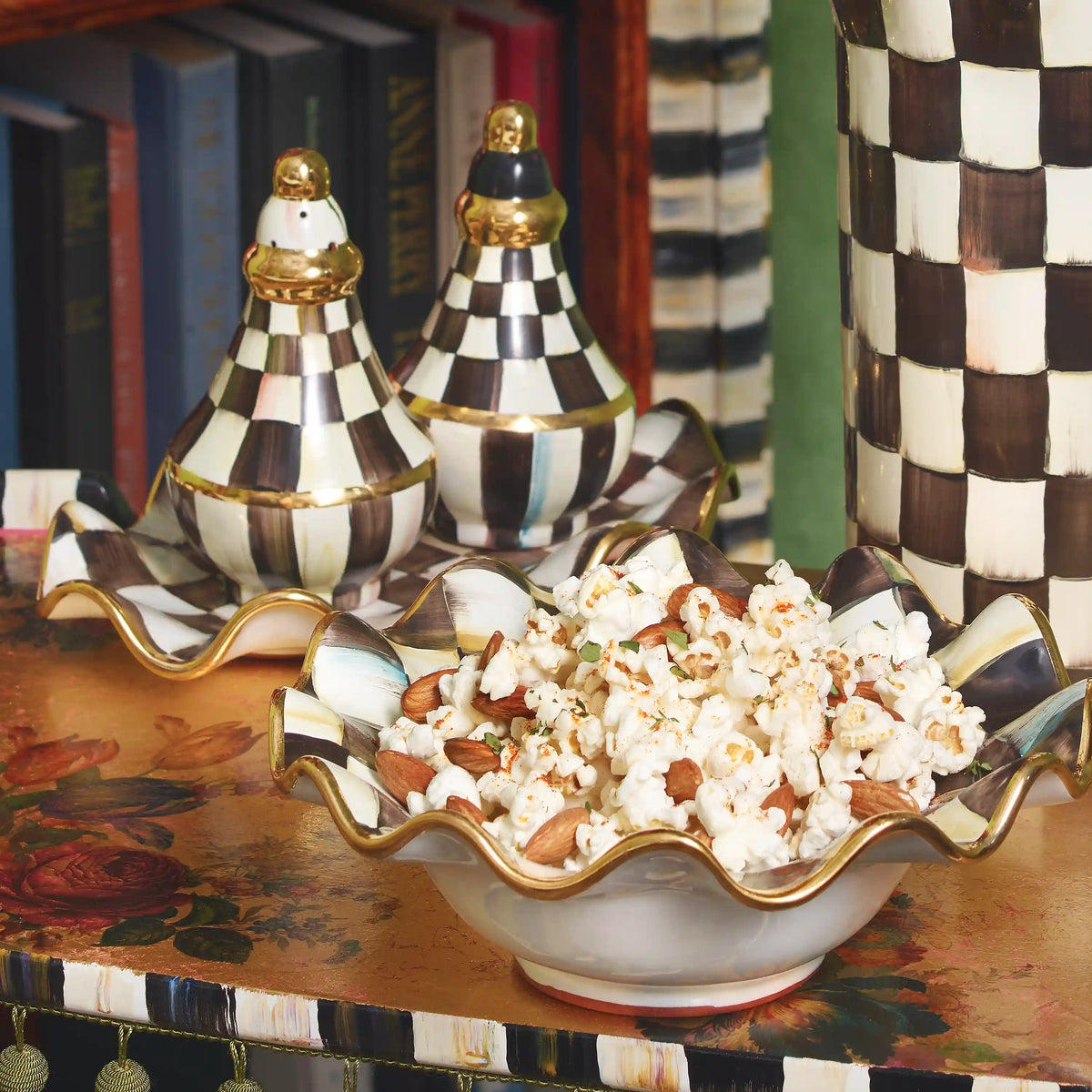 Courtly Check Ceramic Fluted Breakfast Bowl