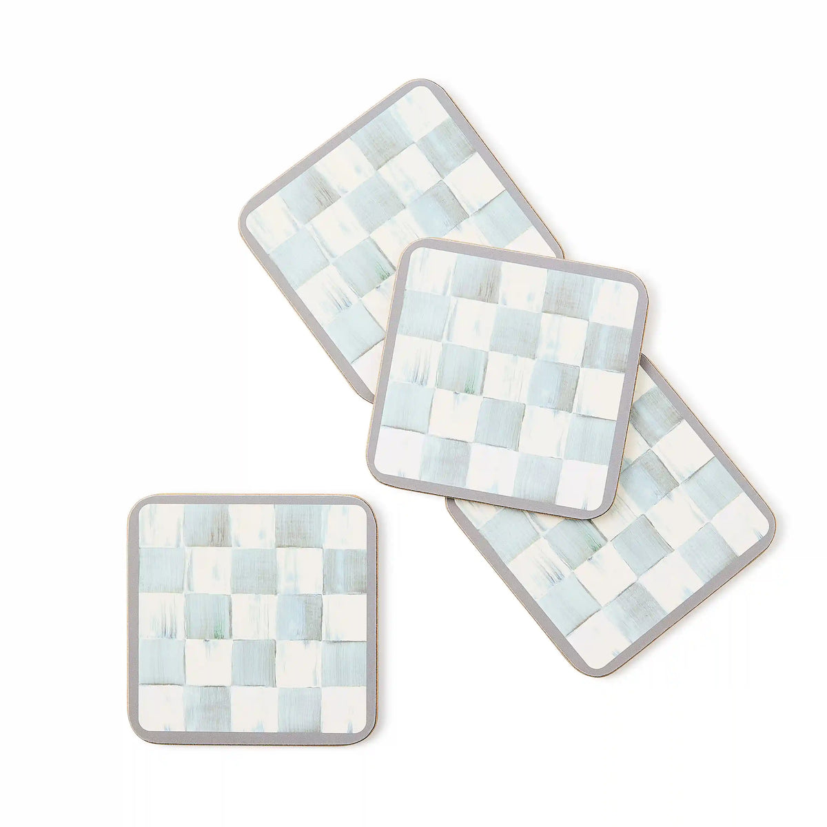 Mocha Check Cork Back Coasters, Set of 4
