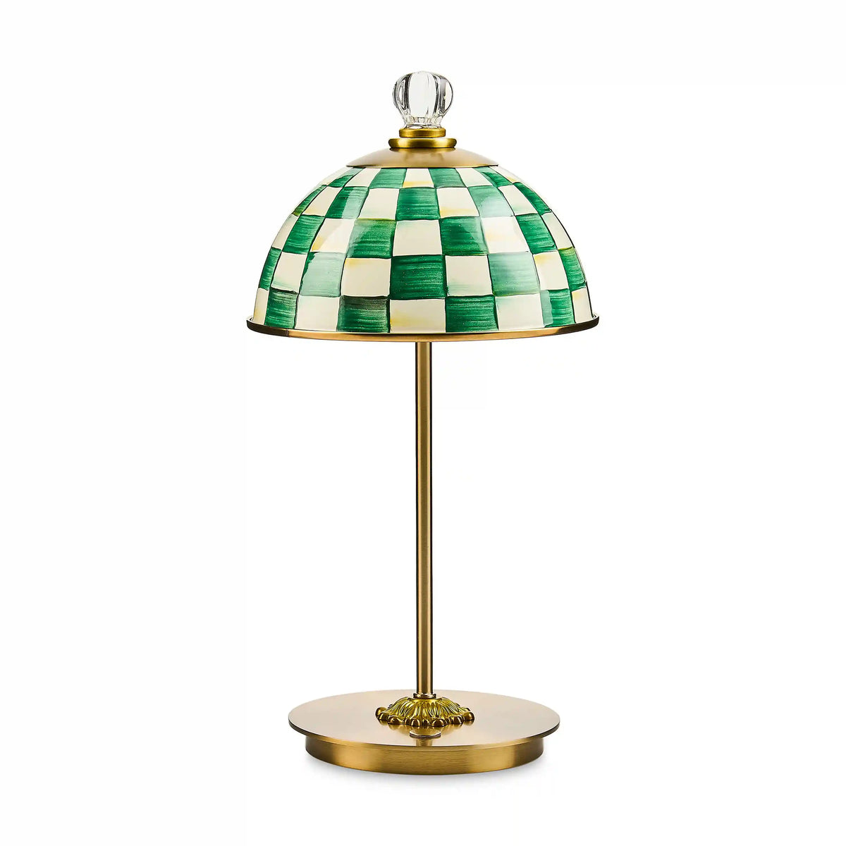 Violet Check LED Rechargeable Dome Table Lamp
