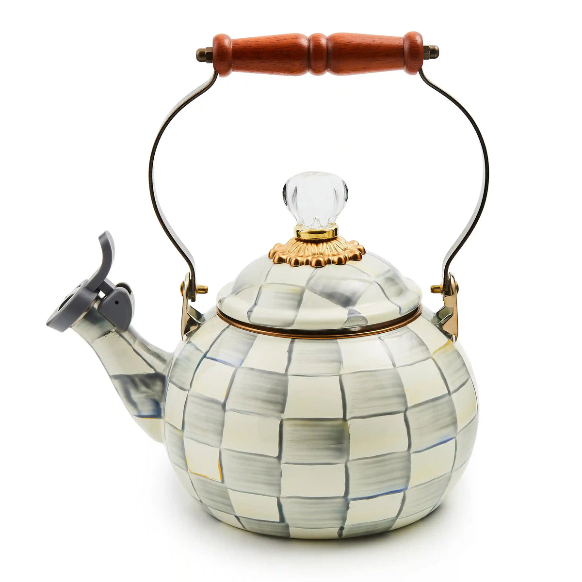 Emerald Check Whistling Tea Kettle