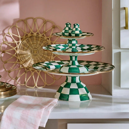 Rosy Check Mini Pedestal Platter