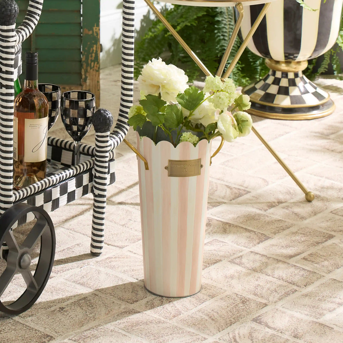 Courtly Stripe Flower Buckets, Set of 3