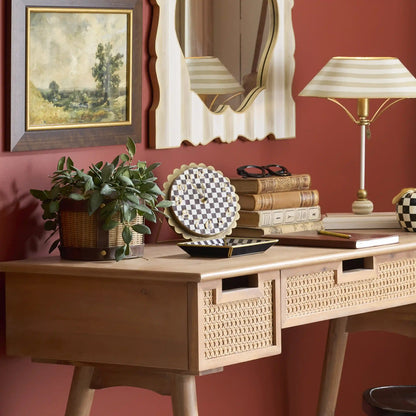 Courtly Check Scalloped Desk Clock