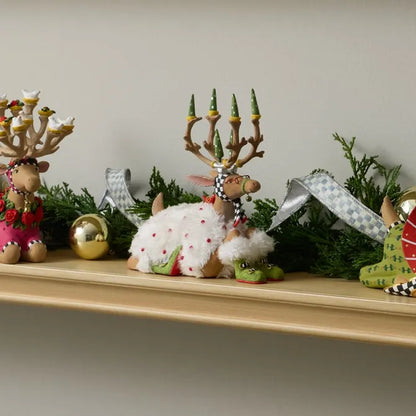Patience Brewster Dash Away Sitting Blitzen Reindeer Figure